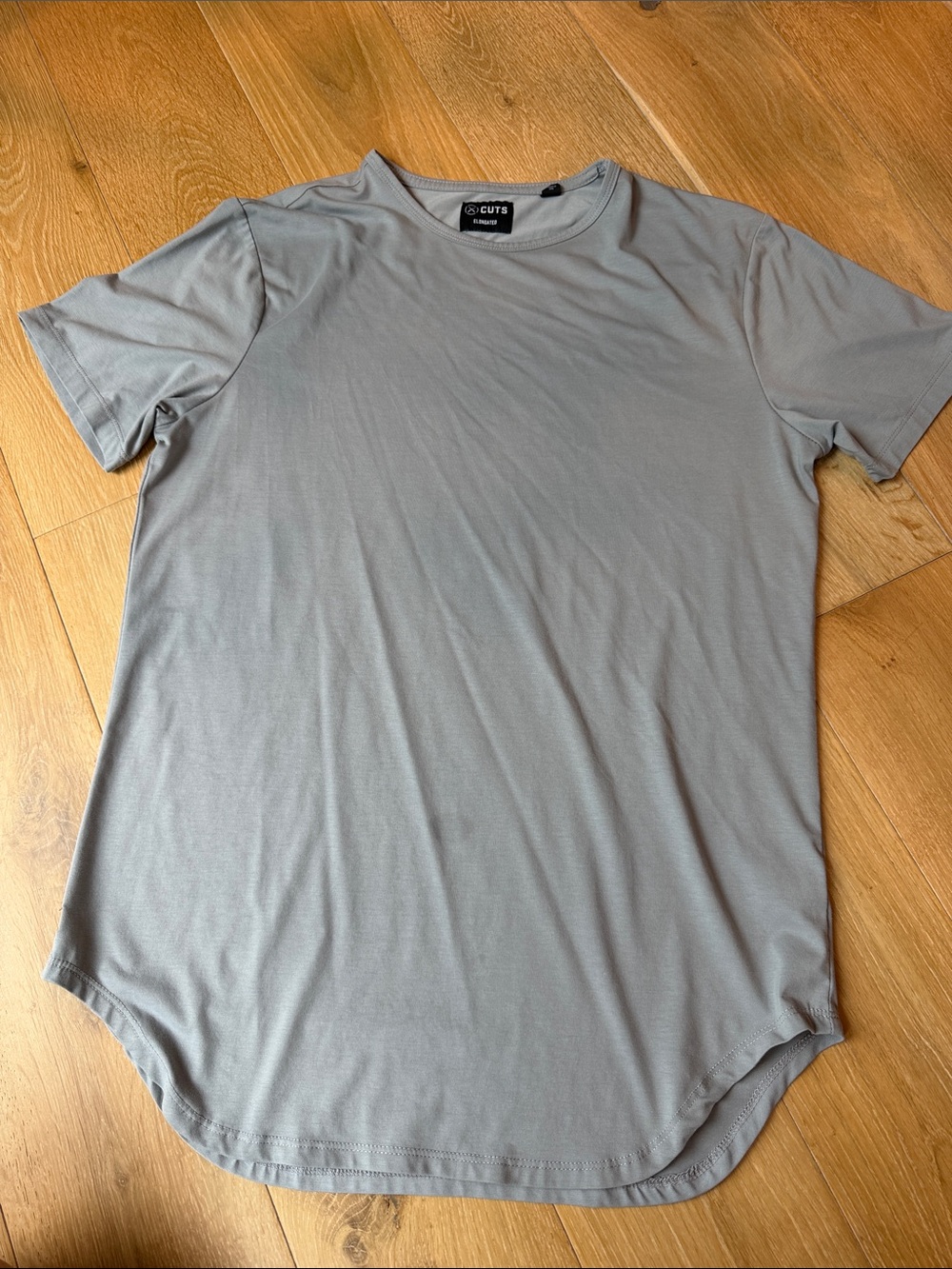 Men’s Cute Hem Crew Tee in Light Gray
